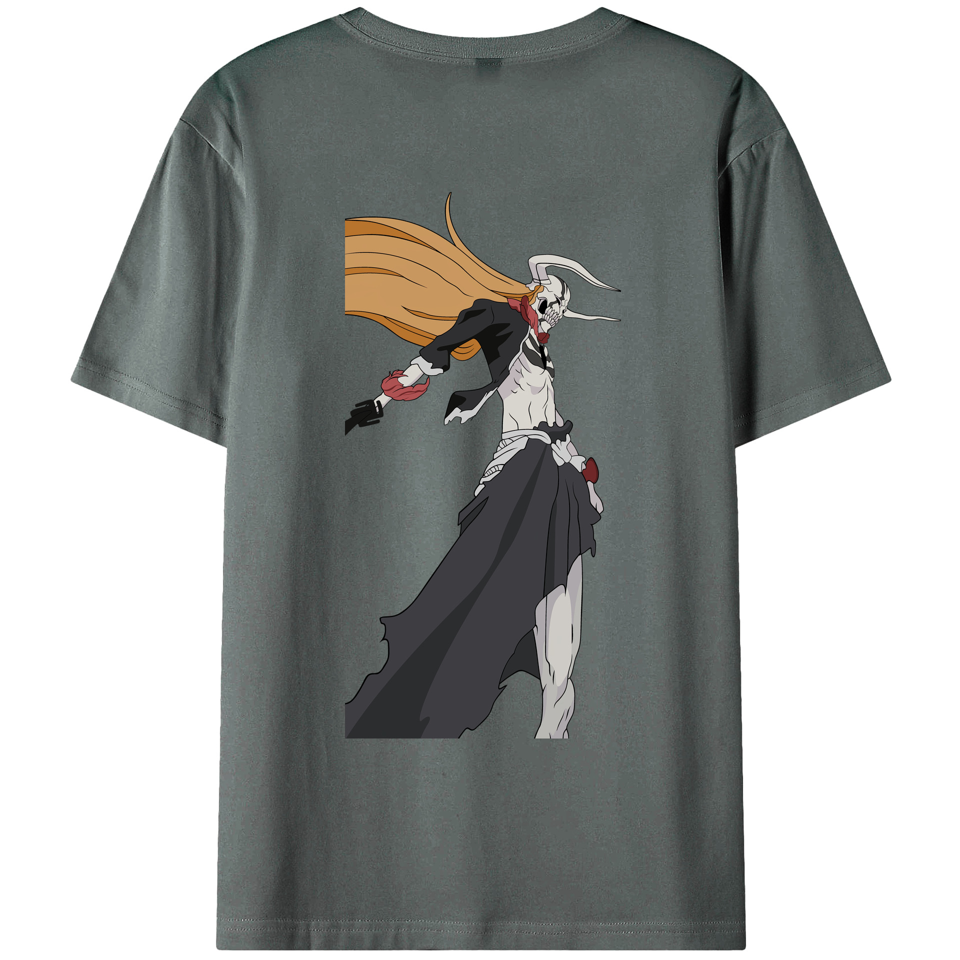 （画像用） ブリーチ 黒崎一護（くろさき いちご）BLEACH Kurosaki Ichigo 綿100％ メンズ半袖Tシャツ（バックプリント） 通気性